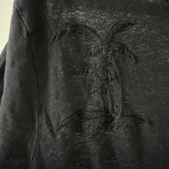 ALLSAINTS RATTAN STITCH SS CREW EMBROIDERED PALMS - Picture 3 of 5